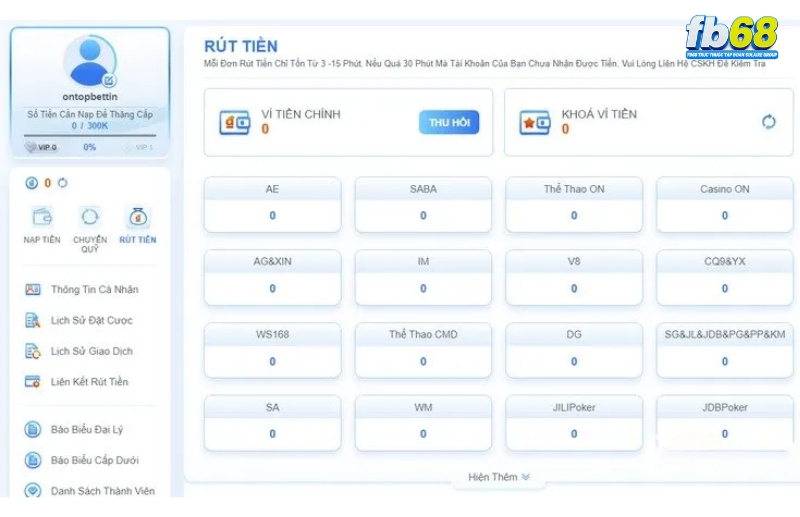 Hướng Dẫn Cách Rút Tiền FB68 Đơn Giản, Nhanh Chóng 1 Điều kiện để rút tiền FB68