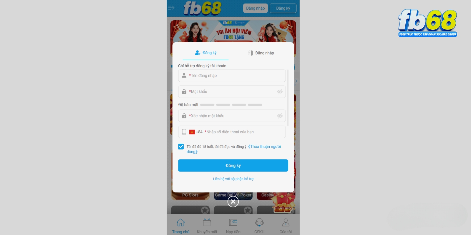Hướng dẫn cách đăng ký FB68 Hướng dẫn cách đăng ký FB68