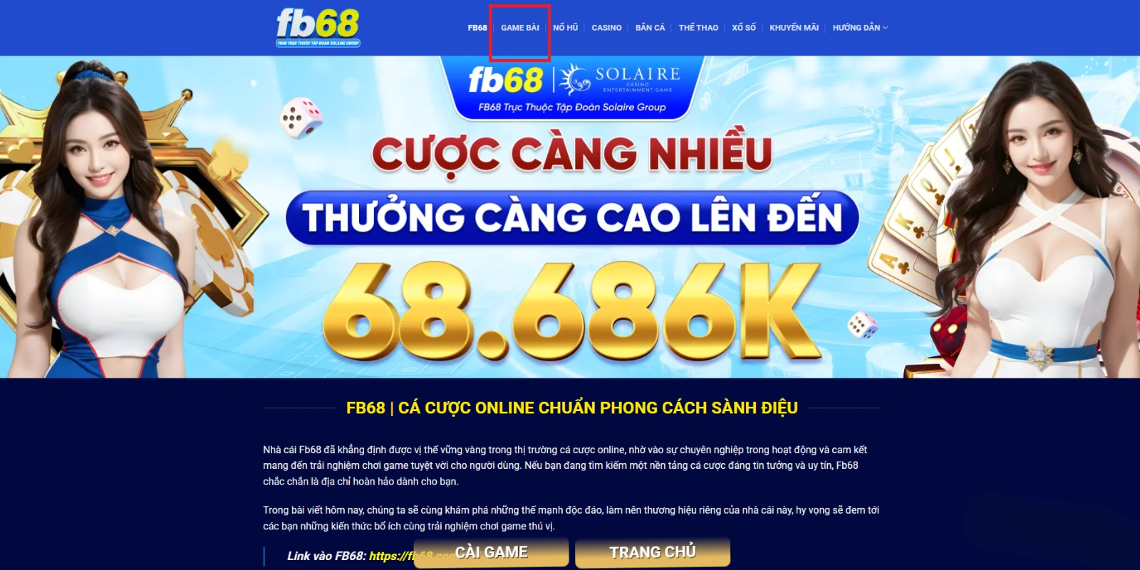 Game Bài Fb68 - Sảnh Game Bài Quốc Tế Đỉnh Cao 1 Giới thiệu về sảnh game bài FB68