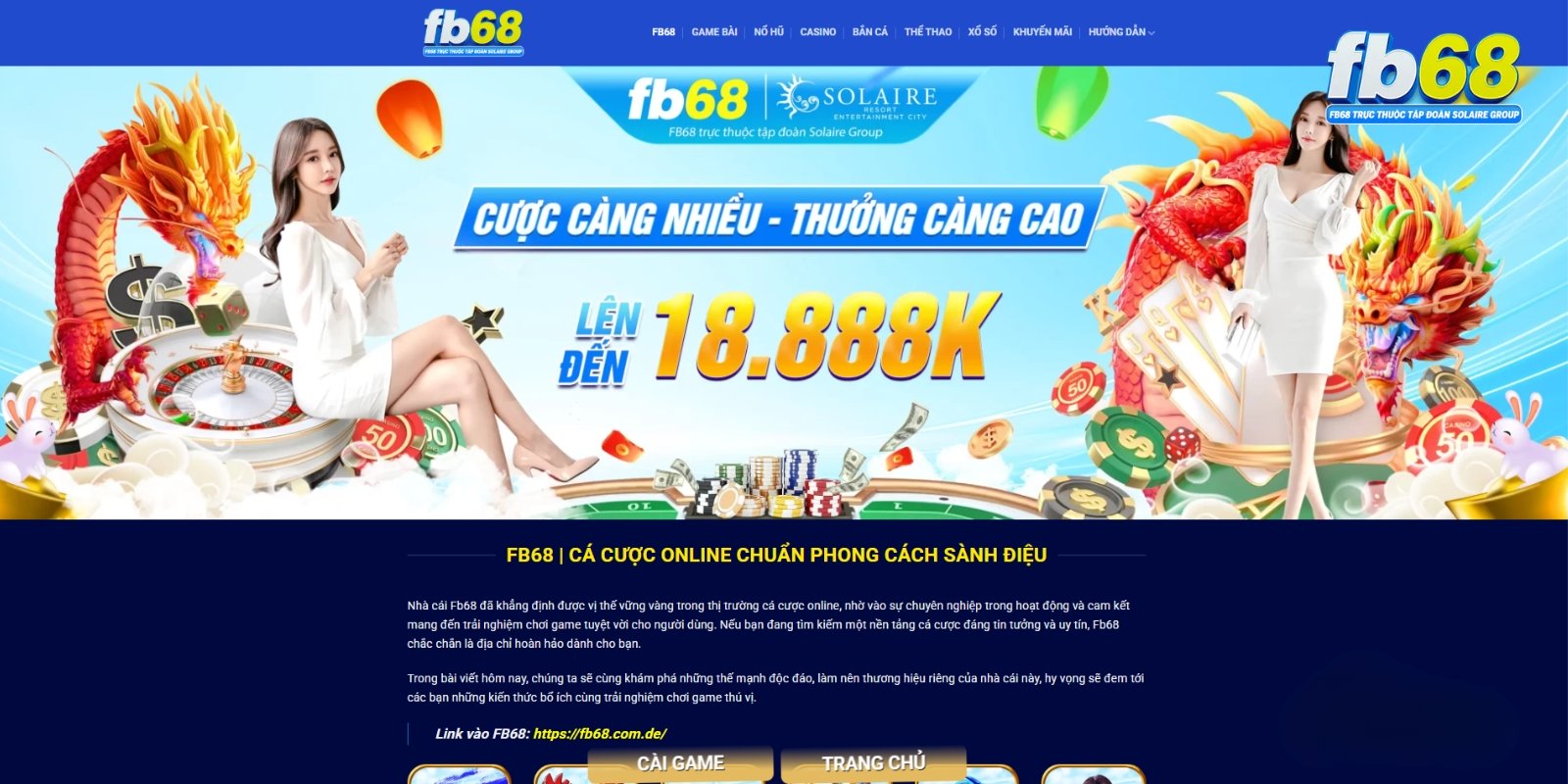 FB68 | Trang Chủ Nhà Cái FB68 Chính Thức | Đăng Ký +68K 10 Ưu điểm nổi bật của nhà cái FB68